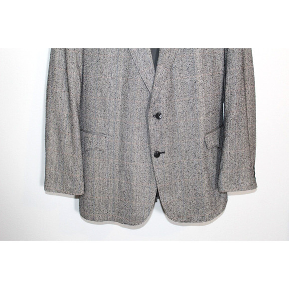 Classic Circle S Dallas Men's Tweed Blazer Silk Lining Gray Wool Blend Size 48L - Picture 3 of 6